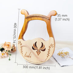 Small 19 String Beginner Lyre Harp Portable Musical Instrument