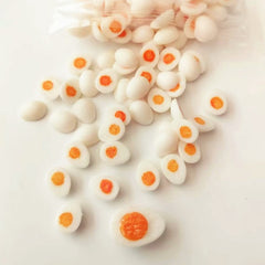 3pcs Boiled Egg Dolls with Orange Detailing Realistic Kitchen Accessories