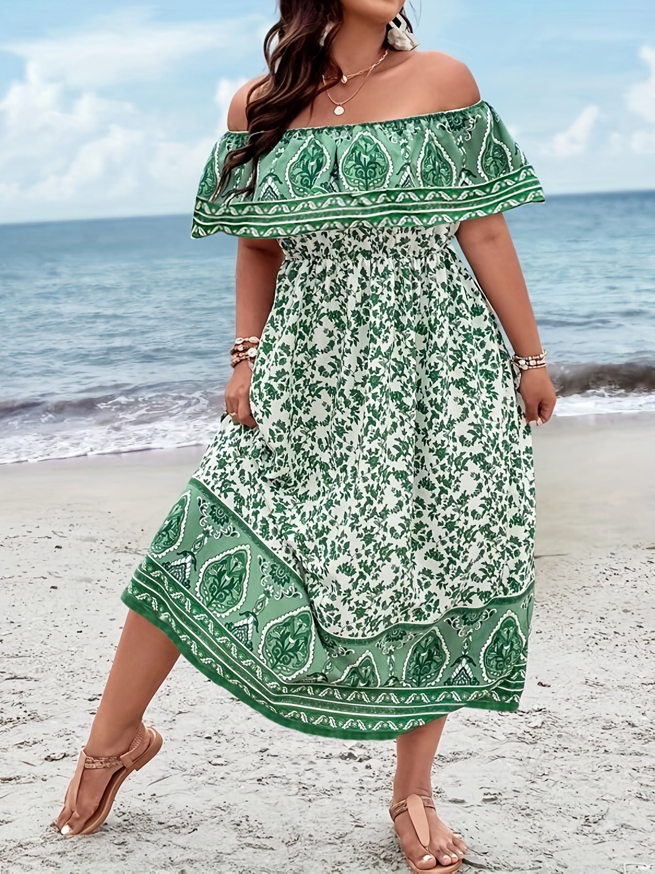  Boho Dress Women's Off Shoulder Maxi Summer Dress