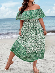  Boho Dress Women's Off Shoulder Maxi Summer Dress