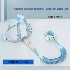 Toddler Harness Leash with Safety Key Lock Wristband