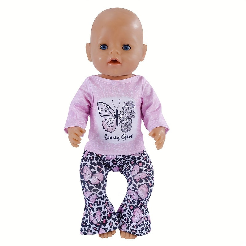Butterfly Pattern Doll Clothing Set for 17-18 Inch Dolls