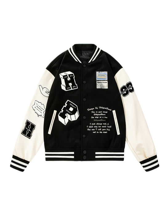 Men's Varsity Jacket Button Up Fall Baseball