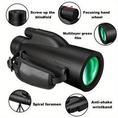 HD 10X Monocular Telescope ABS Material 50mm Lens Ideal for Bird Watching