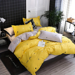 Cartoon Eyelash Print Duvet Cover Set Soft Comfortable Breathable