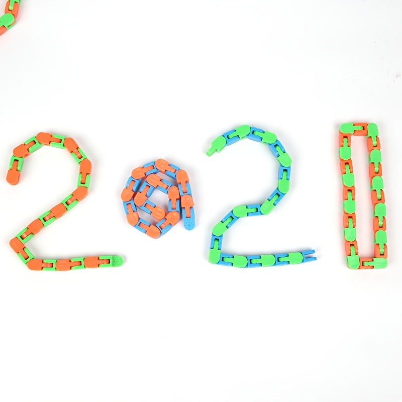 5pcs Magic Fluid Bracelets Folding Chains 24 Links Assorted Colors