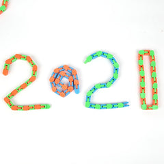 5pcs Magic Fluid Bracelets Folding Chains 24 Links Assorted Colors