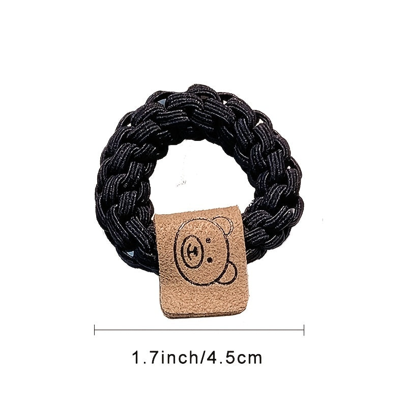Bear Knitted High Elastic Hair Ring Women's Solid Hair Rope Hair Accessories