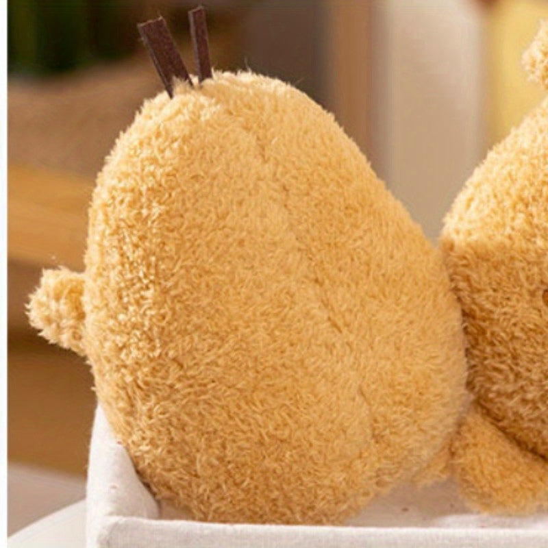 Potato Plush Toy Soft Fluffy Stuffed Animal with Expressive Eyes & Mouth