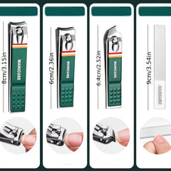 Professional Mani/Pedi Grooming Kit with Scissors, Nail Files, Travel Case