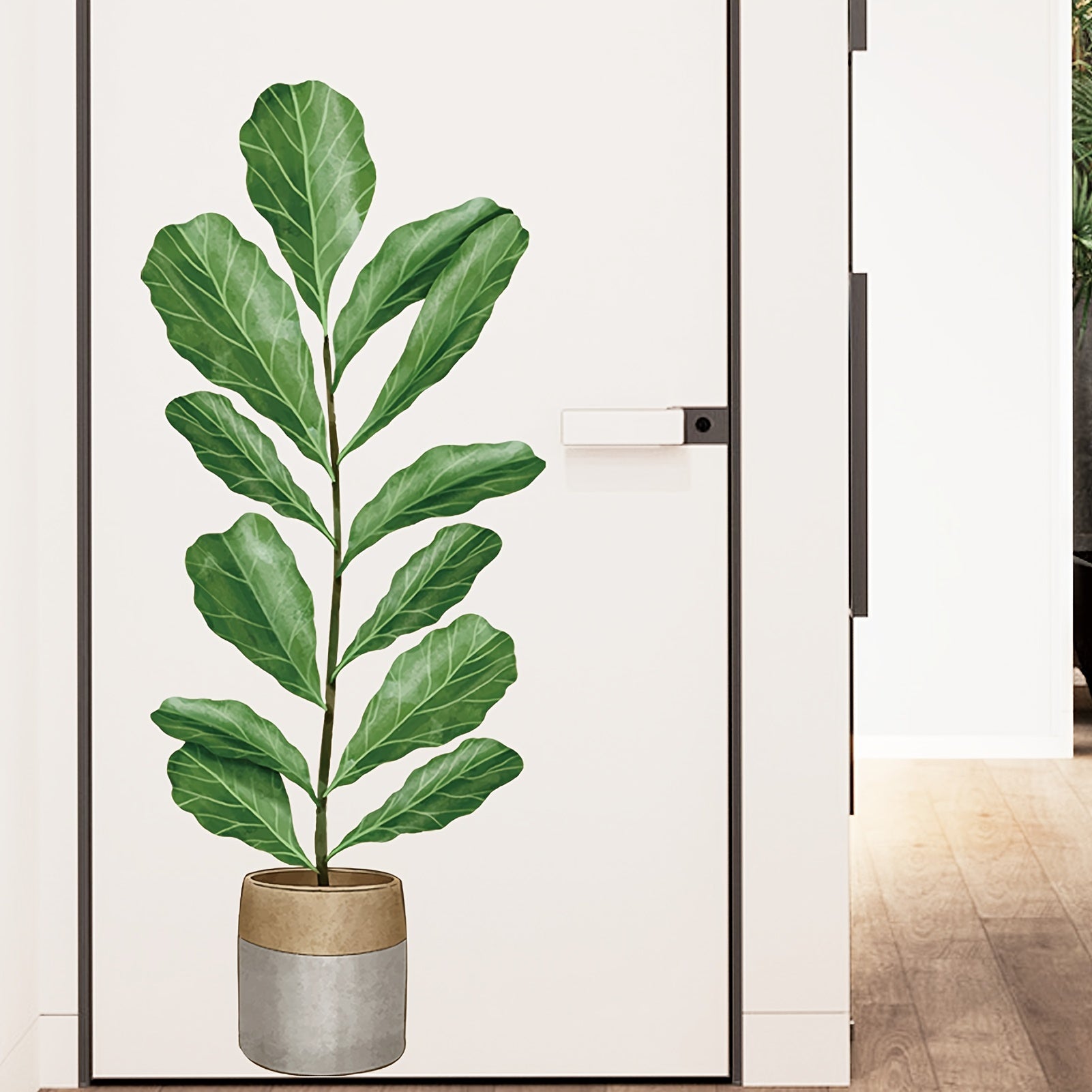 Tropical Plants Wall Stickers Green Leaves Peel And Stick Removable Wallpaper