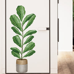 Tropical Plants Wall Stickers Green Leaves Peel And Stick Removable Wallpaper