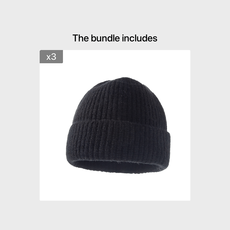 Fleece Beanie Hat Winter Knitted Caps Soft Warm Unisex Beanie Hat