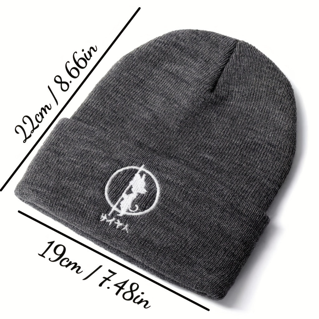 Embroidery Anime Cartoon Beanie Hat Knitted Warm Winter Hats