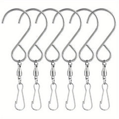 6pcs Swivel Hooks Clips S Hook Clips For Hanging Planters Wind Spinners