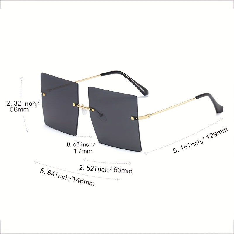 Oversized Polarized Sunglasses Rivet Decor UV400