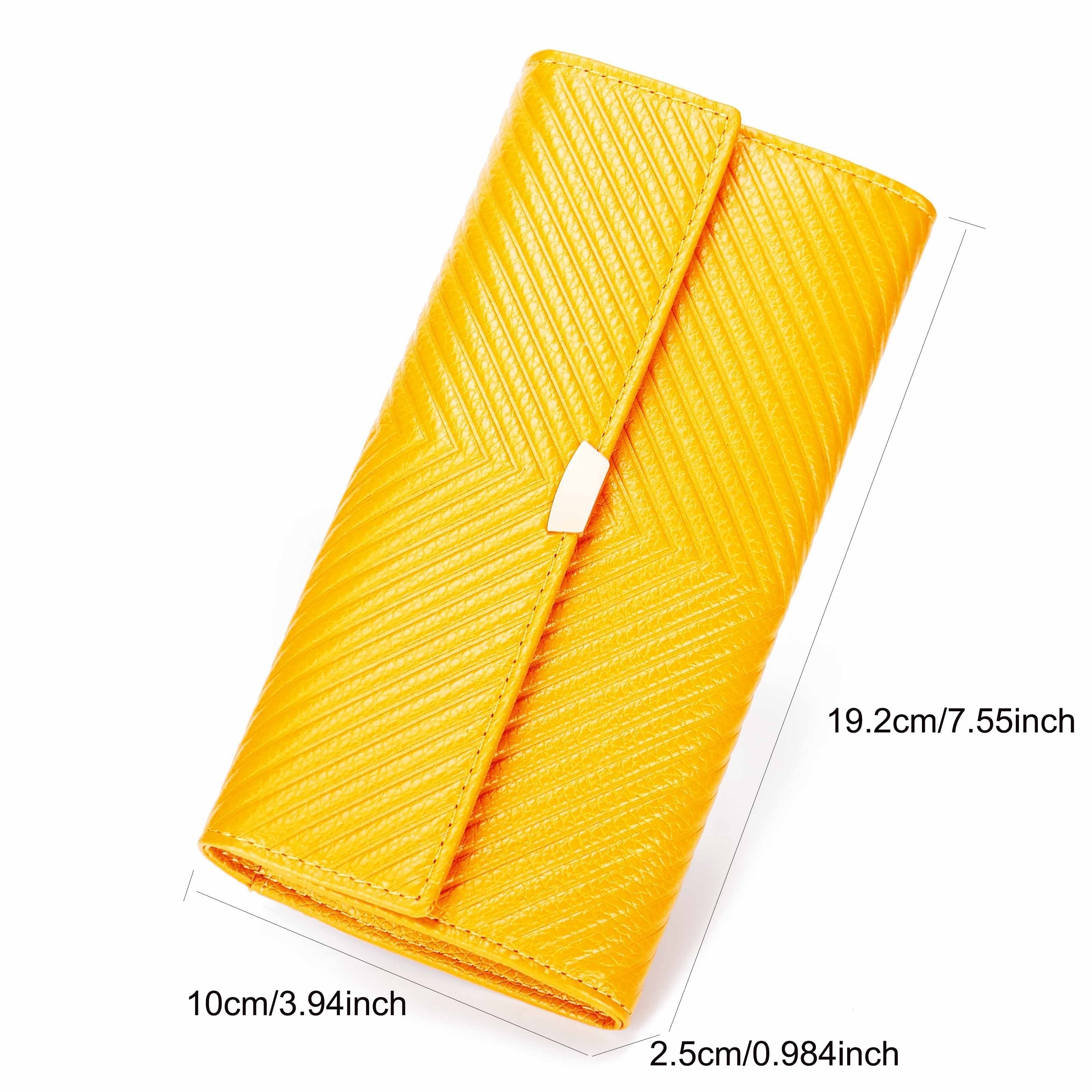 Women's Leather Wallet Large Capacity Clutch Snap Closure Multifunct