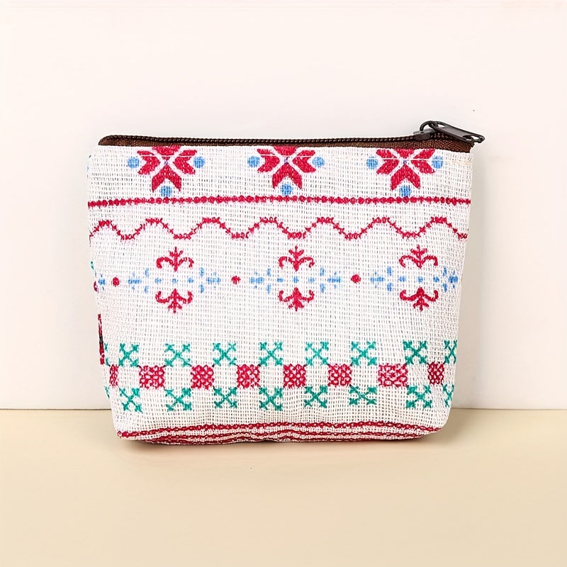 Children's Coin Purse Girls Mini Bag Zipper Key Bag Retro Canvas Small Purse