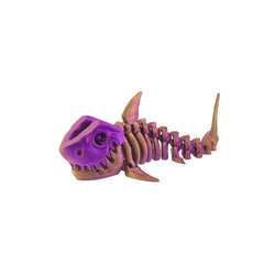 Colorful 3D Printed Shark Skeleton Statue with Flexible Joints