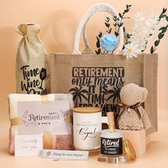Happy Retirement Coffee Mug Beach Travel Bag Set