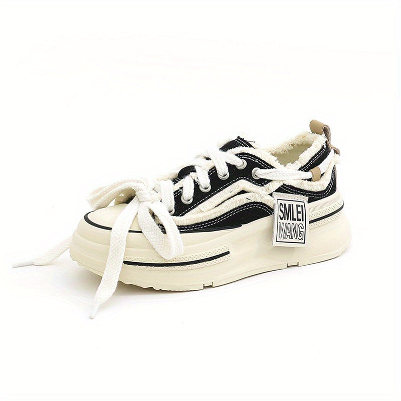 Women's Lace Up Canvas Shoes Casual Heightening Shoes