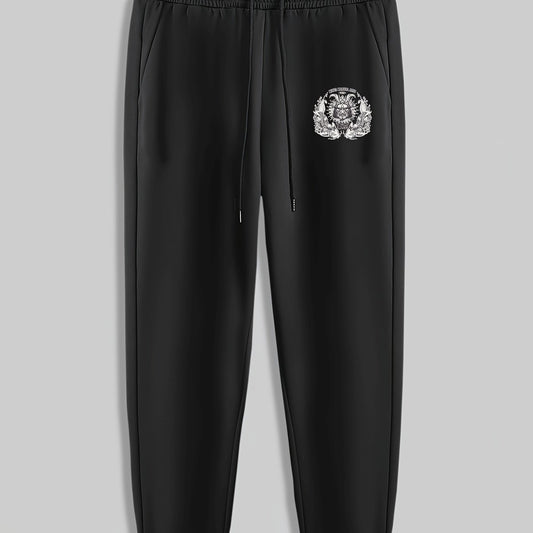 Lion Print Men's Pants Drawstring Sweatpants Casual Trousers