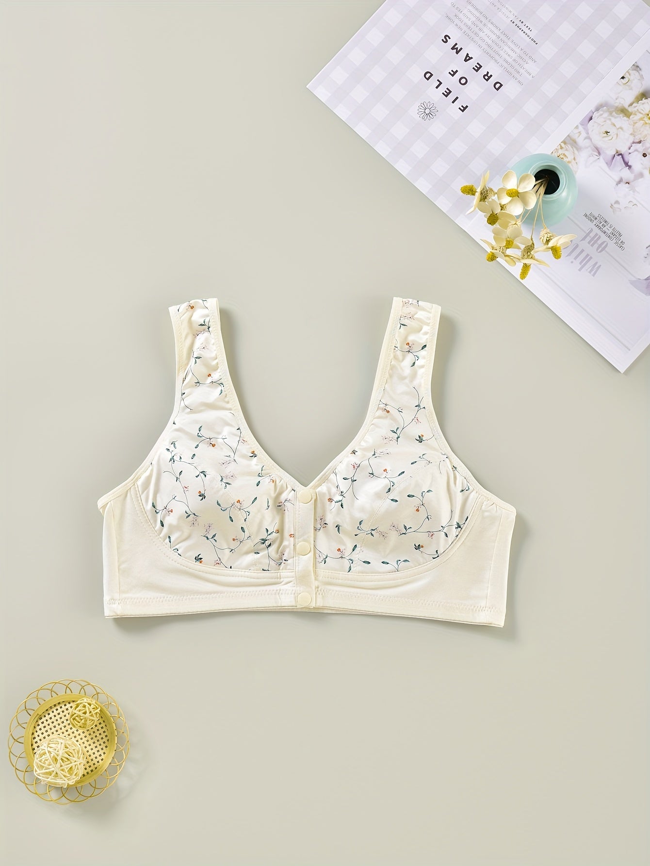  Floral Print Seamless Comfort Bralette