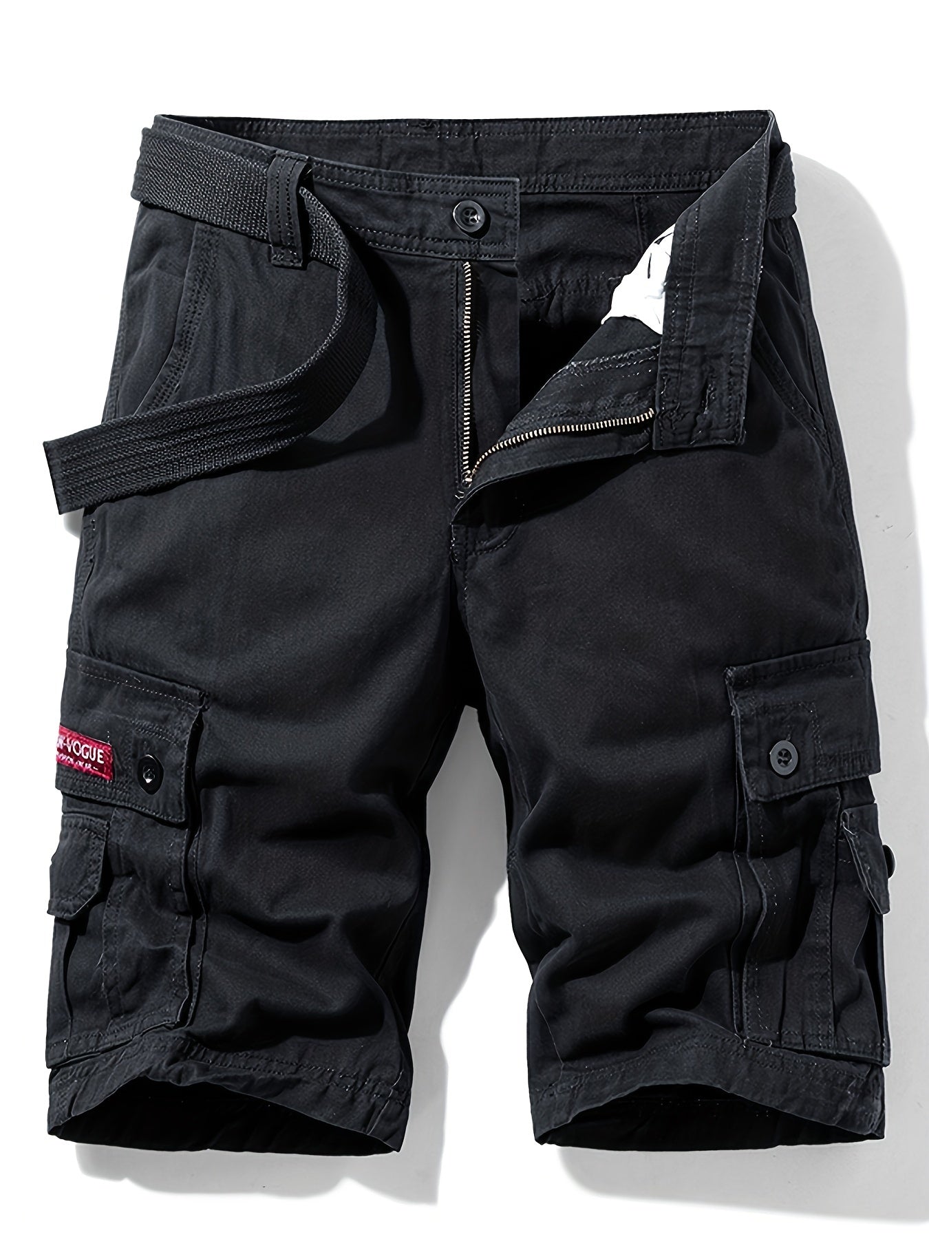 Men's Cotton Cargo Shorts with Drawstring - Summer Outdoor Wear