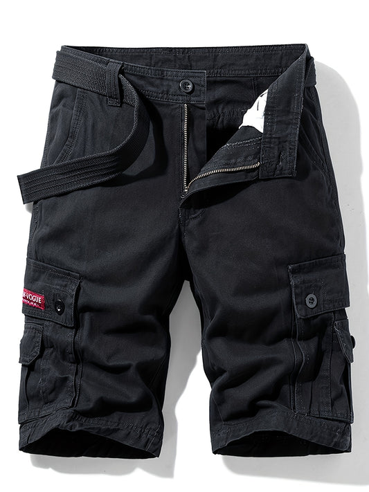 Men's Cotton Cargo Shorts with Drawstring - Summer Outdoor Wear