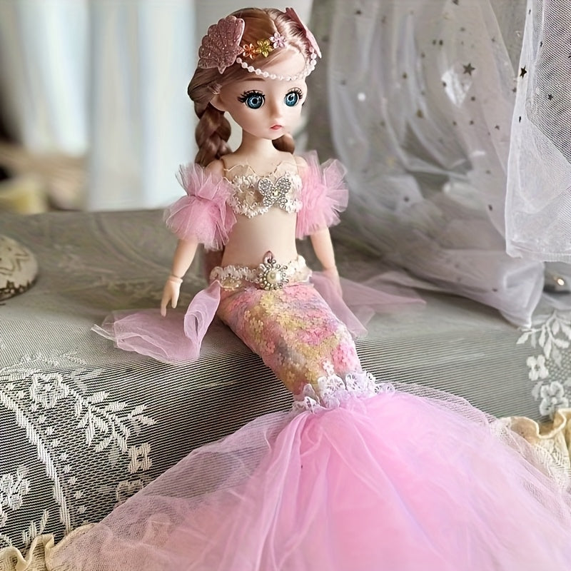 Mermaid Princess Doll - Poseable Silicone Doll for Pretend Play