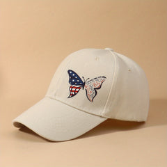 Flag Butterfly Baseball Cap Printed Dad Hat Independence Sun Hats