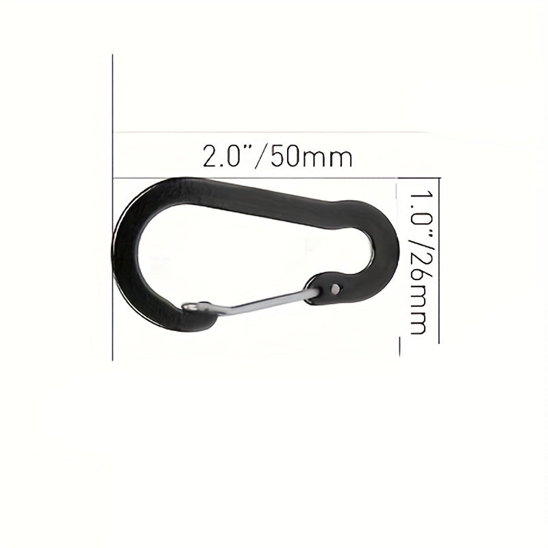 6pcs Stainless Steel Small Carabiner Clips Camping Fishing Accessories