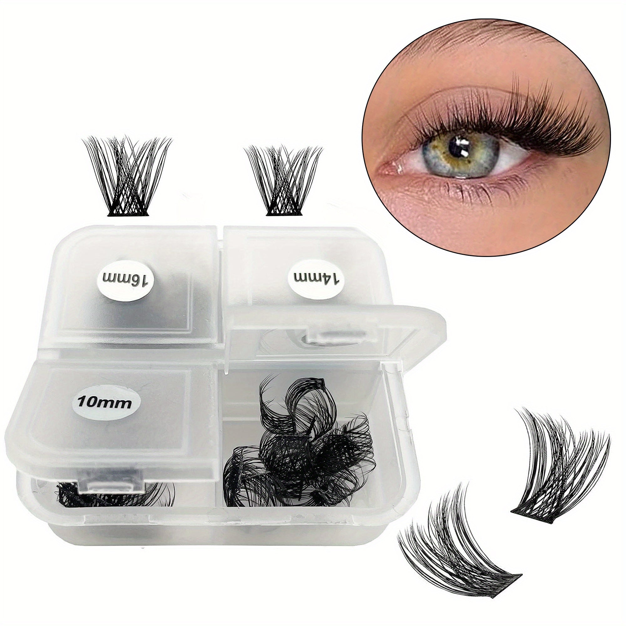 D Curling DIY Lash Extension 96pcs Individual Eyelash Clusters 10-16mm