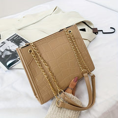 Crocodile Pattern Tote Bag PU Leather Shoulder Bag