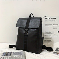 Retro Distressed Stylish Backpack PU Leather Large Capacity School Bag