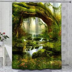 Tree Pattern Shower Curtain Waterproof and Mildew Proof Bathroom Decor