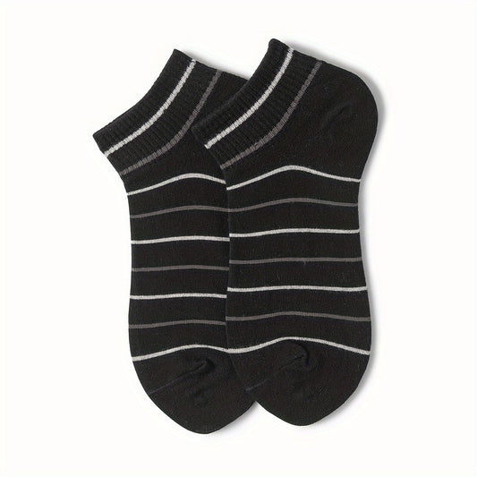 10 Pairs Striped Short Socks Comfy Sports Stockings Women's Hosiery