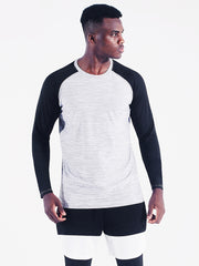 Men's Long Sleeve Block Sport Sweatshirt Quick Drying Loose T shirt