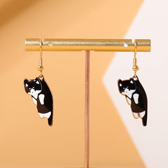 Cartoon Kitten Pendant Earrings Women's Jewelry 5 Colors
