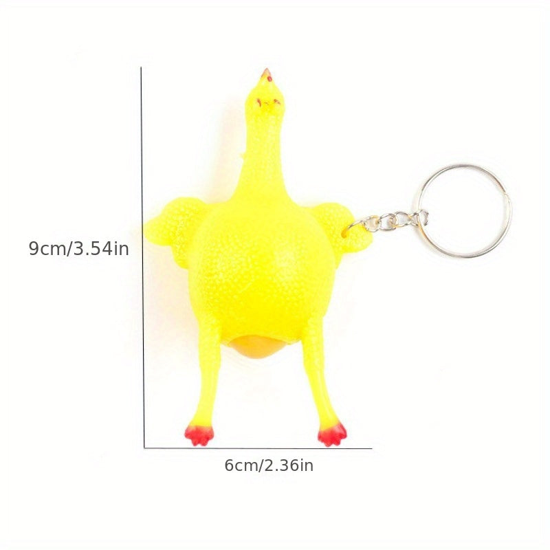 2pcs Laying Hen Keychain Chicken Doll Key Chain Bag Pendant