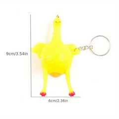2pcs Laying Hen Keychain Chicken Doll Key Chain Bag Pendant