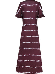 Plus Strip V Neck Maxi Dress With Pockets