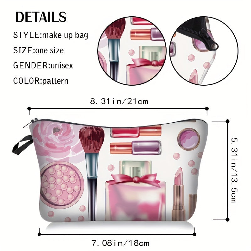 Chic Makeup Print Cosmetic Pouch Lightweight Travel Organizer