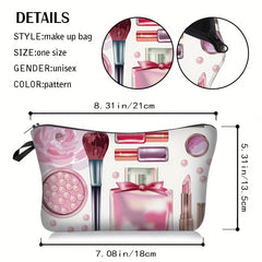 Chic Makeup Print Cosmetic Pouch Lightweight Travel Organizer