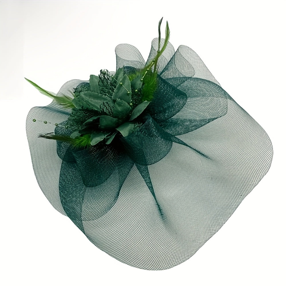 Dark Green Fascinator Hat for Women - Tea Parties Kentucky Derby Weddings