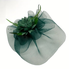Dark Green Fascinator Hat for Women - Tea Parties Kentucky Derby Weddings
