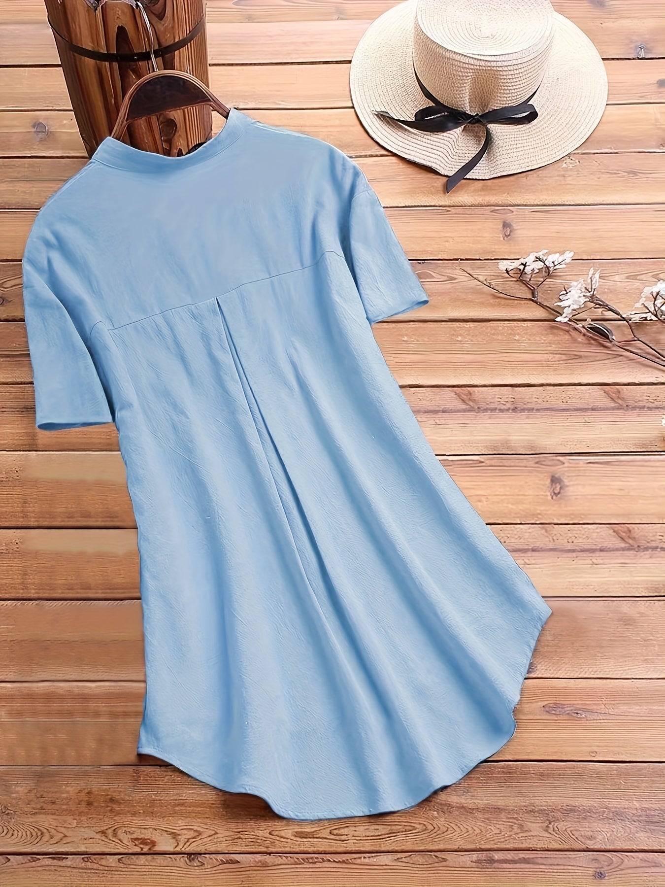  Cat Print Short Sleeve Button Shirt