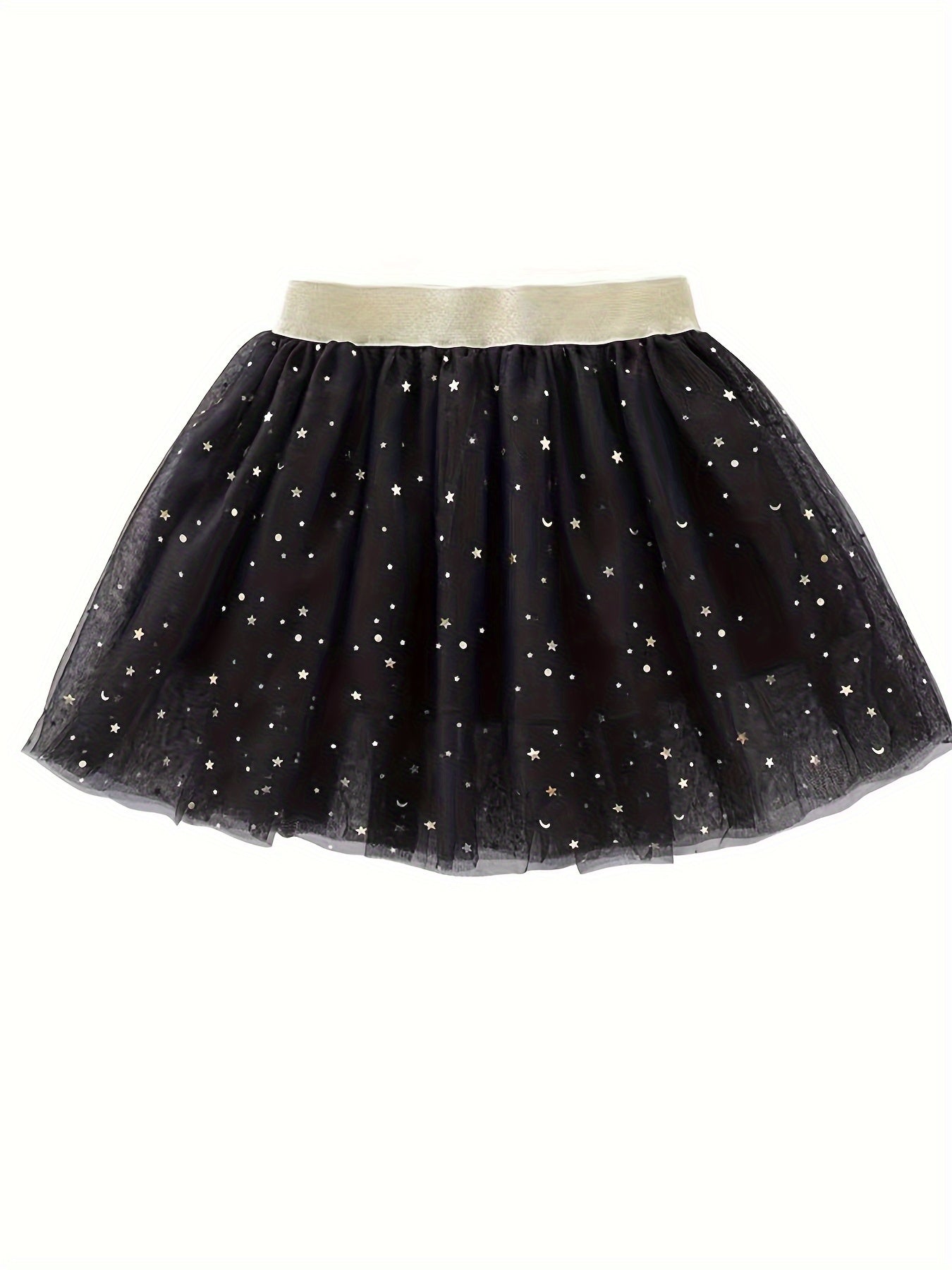 Star Sequin Tutu Skirt Toddler Girls Solid Mesh Skirt Kids Clothes