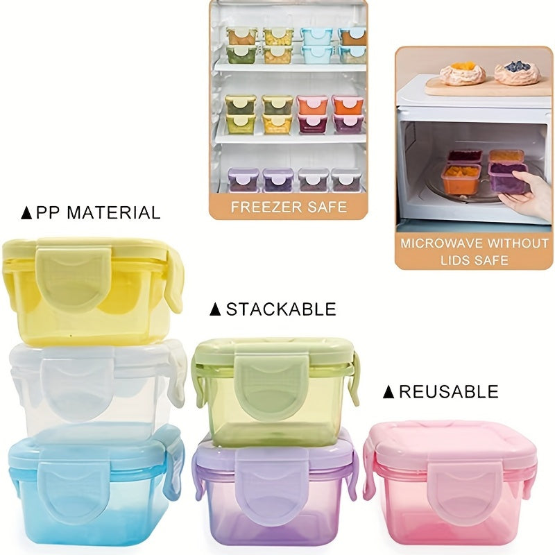 4pcs Mini Food Storage Container Leakproof Lid 60ml