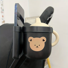 Bear Baby Stroller Bottle Rack - Securely Hold Bottles & Phone